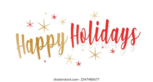 Happy holidays on white background