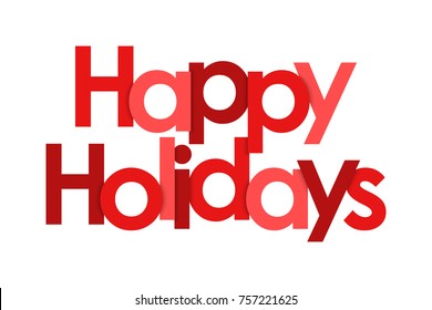 Happy Holidays on white background