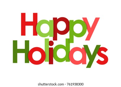 Happy Holidays on white background