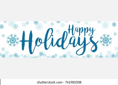 Happy Holidays on White Background Vector Banner 2