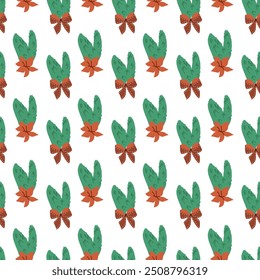 Happy Holidays pattern. Xmas seamless background with christmas decoration and festive elements, toys, baubles.
