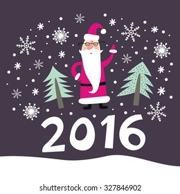 Happy Holidays print design. 2016 concept card in vector
