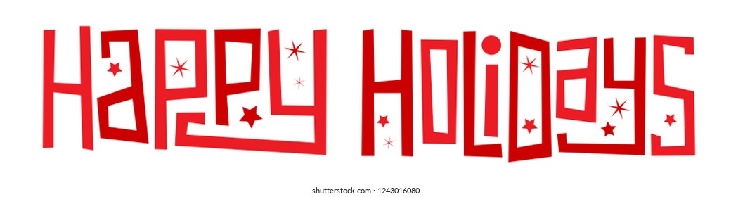 HAPPY HOLIDAYS red hand lettering banner