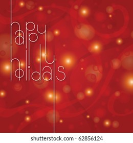 Happy Holidays in Red 
Layered vector art. All colors are global.