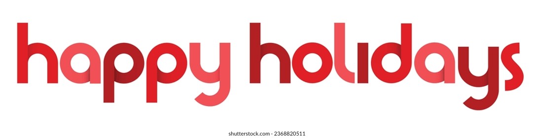 HAPPY HOLIDAYS cartel de tipografía geométrica vectorial roja