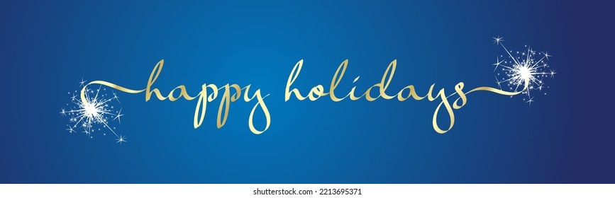 Happy Holidays Ribbon Shape Handwritten Calligraphy Stock Vector ...