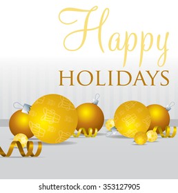 Happy Holidays scatter bauble card in vector format.