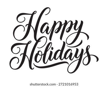 happy holidays script lettering calligraphy