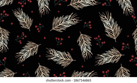 Happy Holidays Seamless background pattern vector. Happy New year 2021 wallpaper. Happy Winter patterns design concept for fabric, cover, invitation card, Banner, social media story and post.