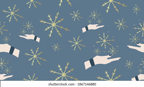 Happy Holidays Seamless background pattern vector. Happy New year 2021 background. Happy Winter patterns design concept for fabric, cover, invitation card, social media story and post.