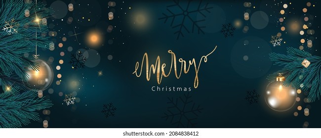 Happy Holidays, season's greetings and new year vector template with Christmas element decoration