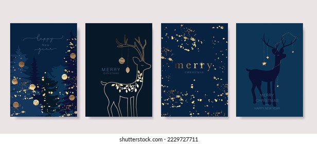 Happy Holidays, season's greetings and new year vector template with Christmas element decoration