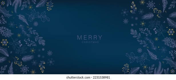 Happy Holidays, season's greetings and new year vector template with Christmas element decoration
