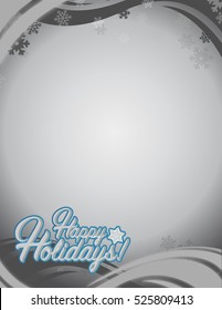 Happy holidays sign white snowflake background illustration graphics