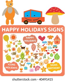 happy holidays signs. vector