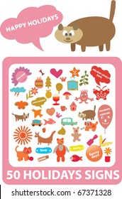 happy holidays signs. vector