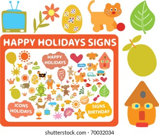 happy holidays signs. vector