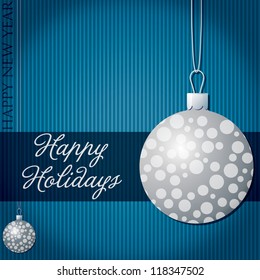 Happy Holidays snow bauble card in vector format.