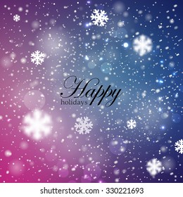 Happy Holidays snowy background