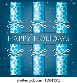 Happy Holidays spotty cracker card in vector format.