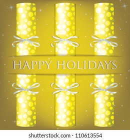 HAppy Holidays spotty cracker card in vector format.