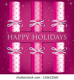 Happy Holidays spotty cracker card in vector format.