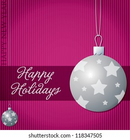 Happy Holidays star bauble card in vector format.