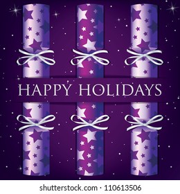 HAppy Holidays star cracker card in vector format.