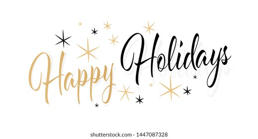 
Happy holidays with stars banner