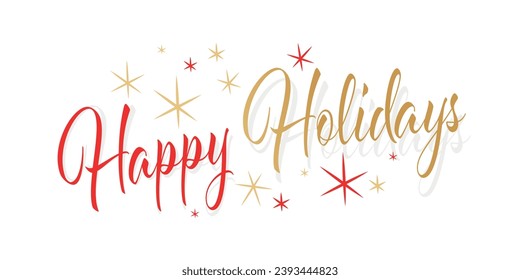 Happy holidays with stars banner