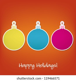 Happy Holidays sticker bauble card in vector format.