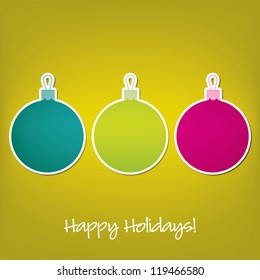 Happy Holidays sticker bauble card in vector format.