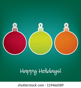 Happy Holidays sticker bauble card in vector format.