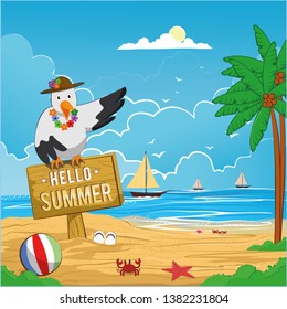 happy holidays summer background illustration vector