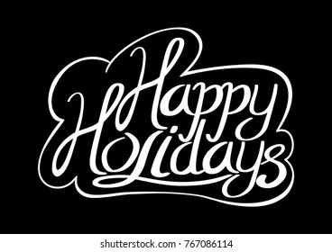 Happy holidays text for holiday theme and background