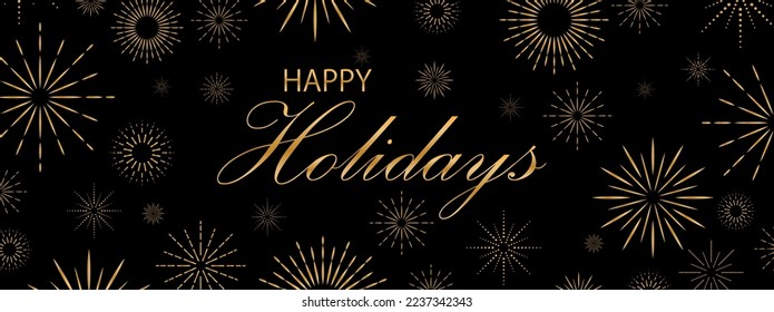 happy holidays text on stars background