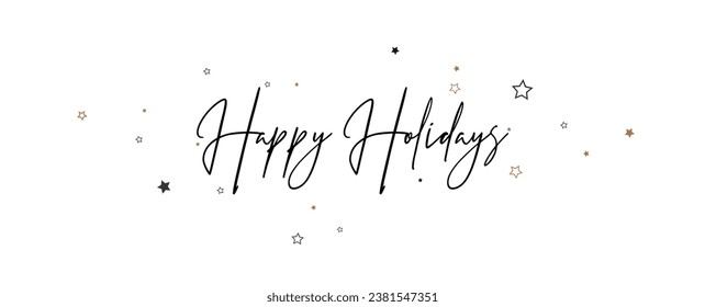 happy holidays text on stars background