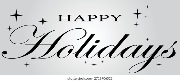 Frase de texto de felices fiestas. Caligrafía de Vector. Tarjeta de felicitación de vacaciones, Navidades y frase de año Nuevo. Inscripción de letras de mano al diseño de vacaciones de invierno