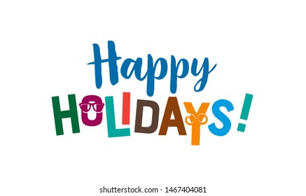 Happy Holidays text - Vector