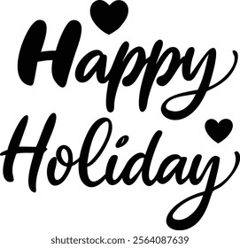 Happy Holidays Text Vector Design, Festive and Cheerful Graphics