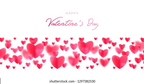 Happy holidays: Valentines day 14 february, Mothers, Womens day 8 march background, paper cut hearts. 3d Vector illustration. Romantic wedding design, flyers, banners, offers, sale,celebrations... 