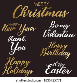 Happy Holidays. Vector calligraphy card illustration.