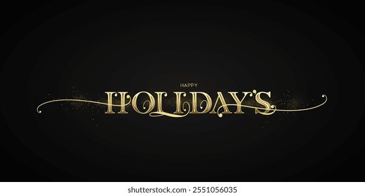 Happy holidays vector calligraphy. Greeting holiday card, can use for, landing page, template, ui, web, mobile app, poster, banner, flyer, background