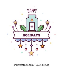 Happy Holidays. Vector illustration.