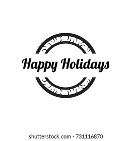 happy holidays vector illustration hand drawn