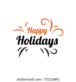 happy holidays vector illustration hand drawn