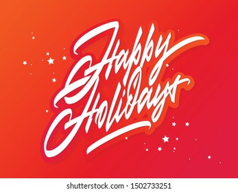 Happy Holidays vector lettering design element