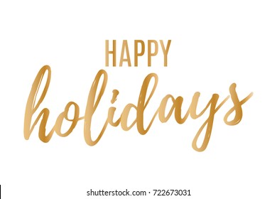 Happy Holidays Vector Text Icon Illustration Background for flyers, post cards, greeting cards, scrapbooks, web
