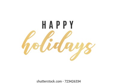 Happy Holidays Vector Text Icon Illustration Background for flyers, post cards, greeting cards, scrapbooks, web