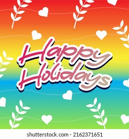 Feliz texto vectorial de vacaciones sobre fondo degradado. Carteles de vacaciones para invitación y tarjeta de saludo, impresiones y afiches.